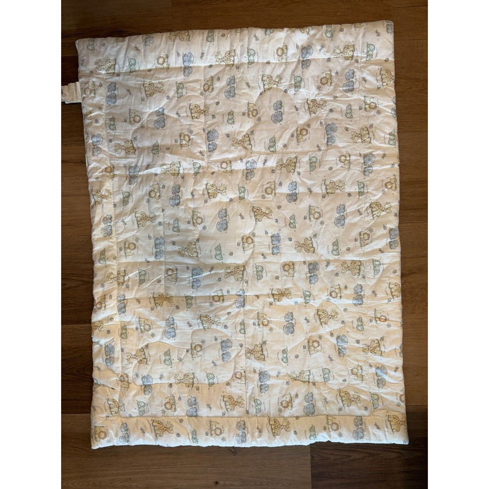 Vintag pasted Quilt Sun Animals Noah ark Puffy Blanket Comforter Reversible - Picture 4 of 4